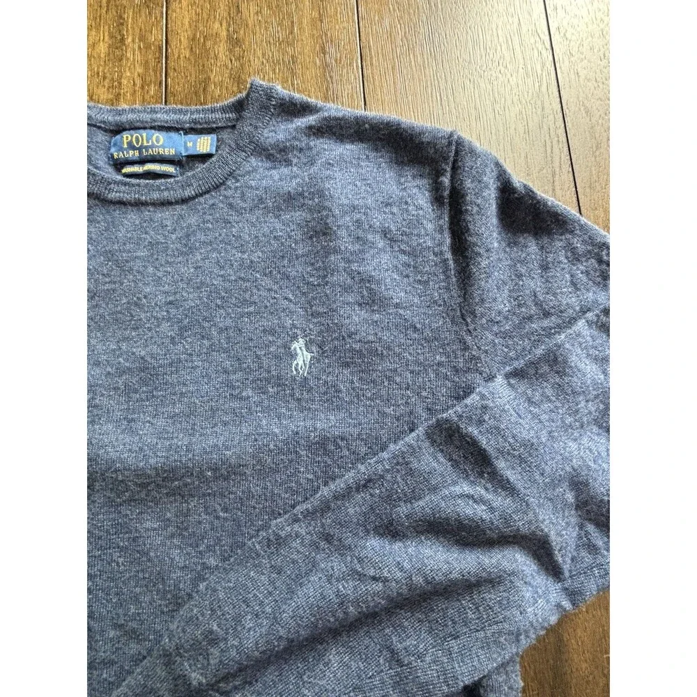 Polo Ralph Lauren Navy Blue Lightweight Washable Merino Wool Sweater Men’s M